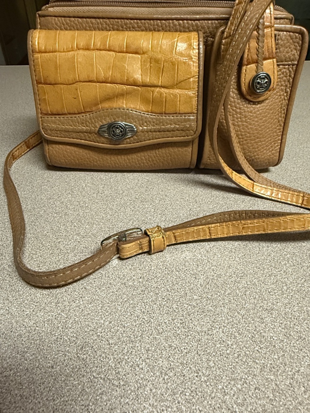 Brighton Tan Leather Mini Crossbody